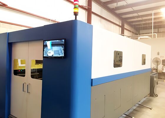 Tam Kapalı Yüksek Güçlü Fiber Lazer Kesim Makinesi, Çift Tabla 3KW-20KW
